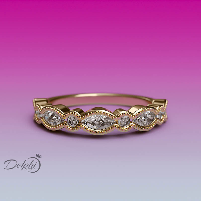 Milgrain Marquise and Dot Diamond Eternity Ring - 02US06