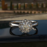 Floral Halo Diamond Engagement Ring in Gold (0.66 ct. tw.) - 02US13