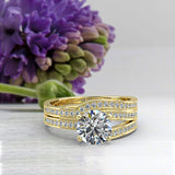 1.25ct Brilliant Diamond Gold Bridal Wedding Set - 02US16B