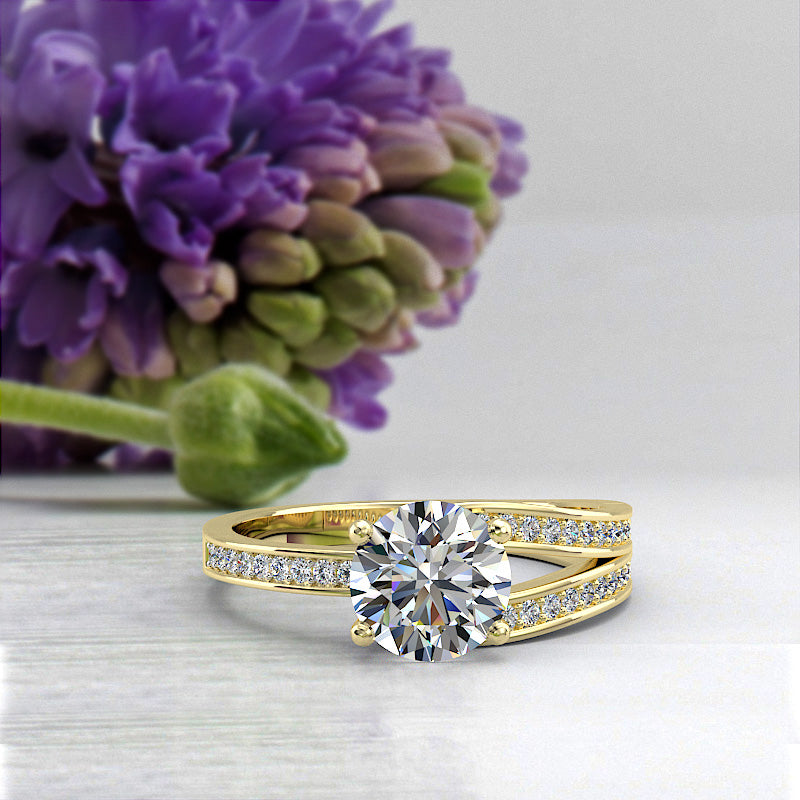 1.13ct Brilliant Diamond Gold Engagement Ring - 02US16C