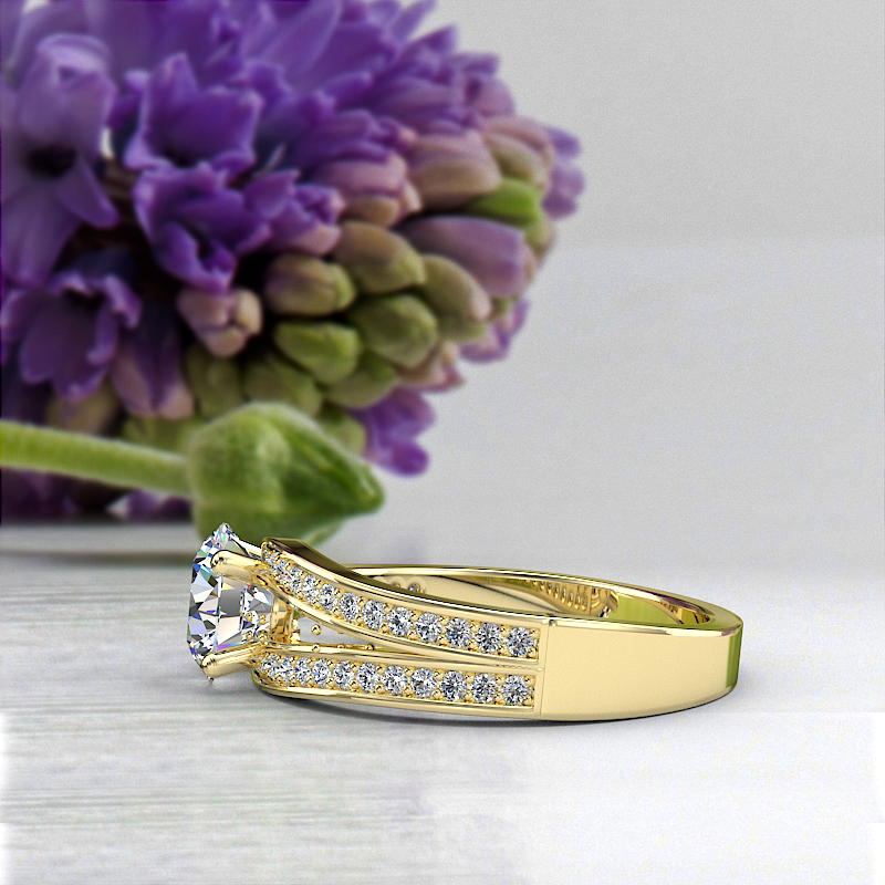 1.13ct Brilliant Diamond Gold Engagement Ring - 02US16C