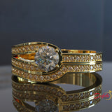 1.25ct Brilliant Diamond Gold Bridal Wedding Set - 02US16B