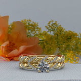 0.86ct Brilliant Diamond Gold Twist Bridal Set - 02US18B