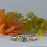 0.6ct Brilliant Diamond Gold Twist Engagement Ring - 02US18C