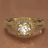 Classic Gold Split Shank Diamond Engagement Ring 1.13ct tw - 02US21