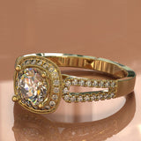 Classic Gold Split Shank Diamond Engagement Ring 1.13ct tw - 02US21