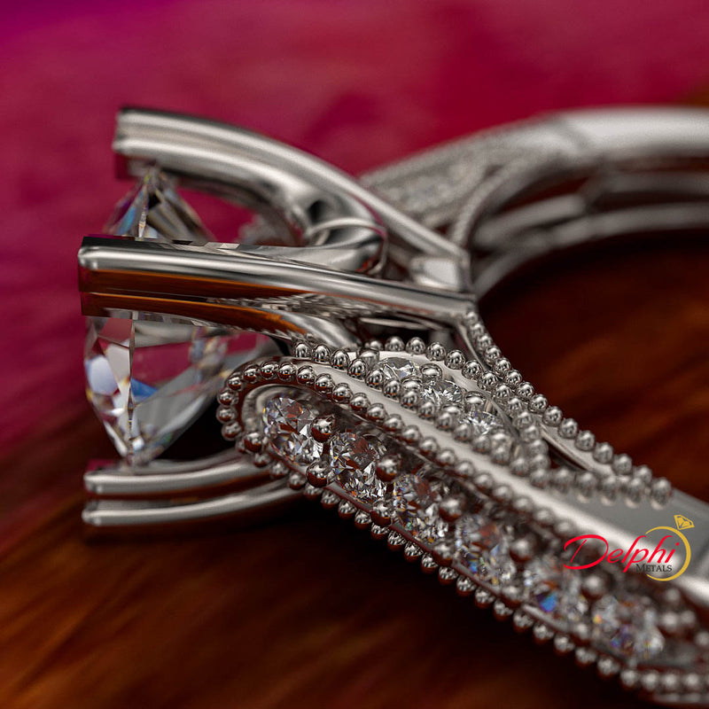 1ct Brilliant Diamond Gold Engagement Ring - 02US23