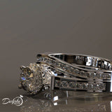 Bridal Antique 0.98ct Round Diamond Gold Solitaire Wedding Set - 02US24