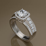 Gold Halo Engagement Ring in 1.2ct Round Diamond - 02US25C