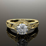 Vintage Floral Design 1.05ct Diamond Engagement Ring - 02US26