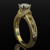 Vintage Floral Design 1.05ct Diamond Engagement Ring - 02US26