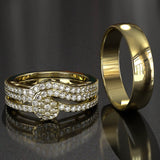 0.45ct Brilliant Diamond Gold Complete Wedding Set - 02US28