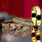 Gold Complete Trio Wedding Rings in 1.57 Carat Diamond - 02US39