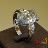 Pear Shaped Gold Engagement Ring - 02US43