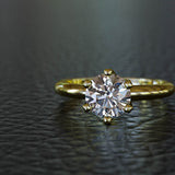 Brilliant Cut Diamond (1.25ct) Solitaire Gold Engagement Ring - 02US44