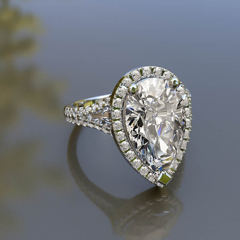 Pear Diamond Engagement Ring  4.86ct - 02US46