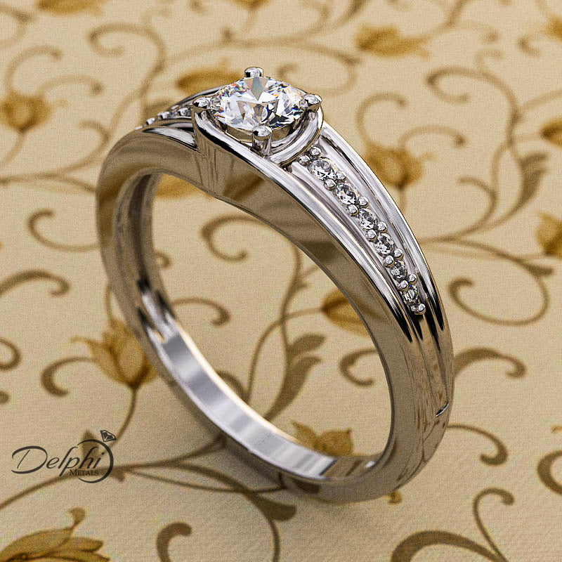 0.3ct Round Diamond Gold Engagement Ring - 02US53