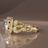 0.91ct Diamond Vintage Filigree Gold Engagement Ring - 02US56