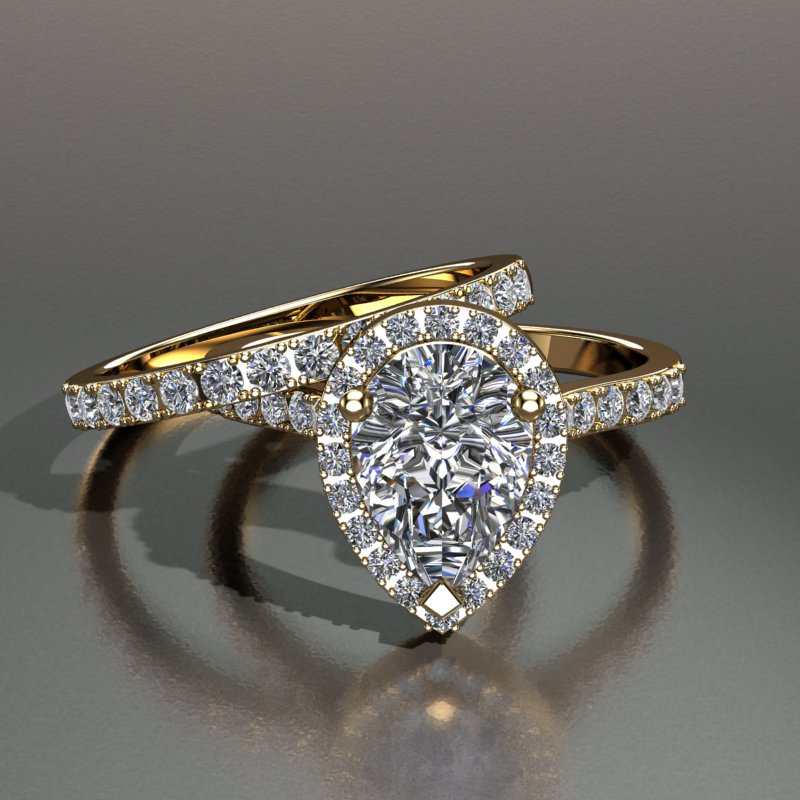 2.25ct Pear Diamond Bridal Set - 02US60