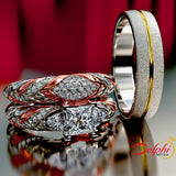 1.36ct Diamond Twist Design Complete Wedding Set - 02US77