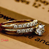 Gold Solitaire Bridal Set - 02US91