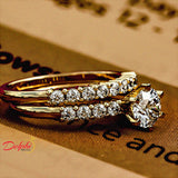 1.36ct Round Diamond Gold Bridal Set - 01US91