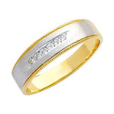 14K Yellow and White Gold Wedding Band - 03BB05