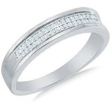 10K Yellow and White Two Tone Gold Diamond MENS Wedding Band - 03BB06