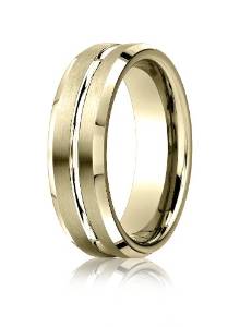 14K Yellow Gold, 6mm Comfort Satin Wedding Band - 03BB12