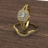 Double Halo Gold Bridal Set - 03CG20