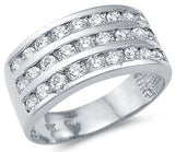 14k White Gold Ladies CZ Cubic Zirconia Anniversary Wedding Band