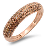 14k Rose Gold Round Red Diamond Ladies Anniversary Wedding Band