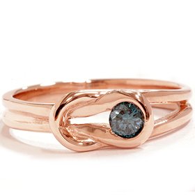 Rose Gold Blue Diamond Solitaire Engagement Ring