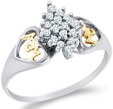 14k White and Yellow Two 2 Tone Gold Engagement Ring - 03RG17