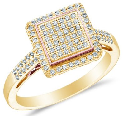10k White OR Yellow Gold Ladies Womens Diamond Square Engagement Ring - 03RG21