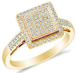 10k White OR Yellow Gold Ladies Womens Diamond Square Engagement Ring - 03RG21