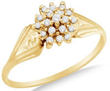 10k White OR Yellow Gold Ladies Womens Diamond Cluster Ring - 03RG22