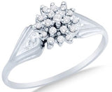 10k White OR Yellow Gold Ladies Womens Diamond Cluster Ring - 03RG22
