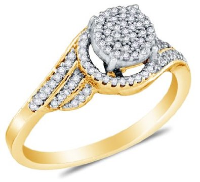 10k Yellow OR White Gold Diamond Micro Pave Engagement Ring - 03RG28