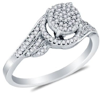 10k Yellow OR White Gold Diamond Micro Pave Engagement Ring - 03RG28