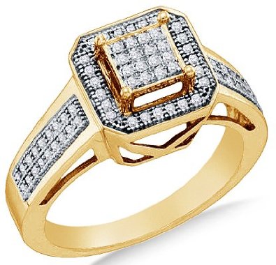 10k Yellow OR White Gold Diamond Micro Pave Engagement Ring - 03RG29