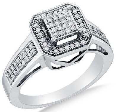 10k Yellow OR White Gold Diamond Micro Pave Engagement Ring - 03RG29