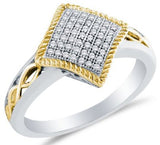 10k White OR Yellow Gold Diamond Micro Pave Engagement Ring - 03RG30