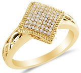 10k White OR Yellow Gold Diamond Micro Pave Engagement Ring - 03RG30