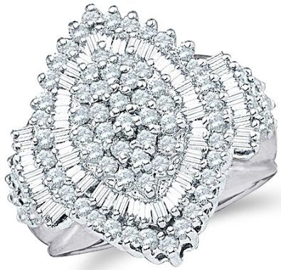 10k White or Yellow Gold Large Marquise Shape Center Engagement Ring - 03RG32