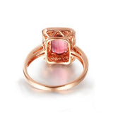 Pink Tourmaline (VVS-Color), 0.27ct Diamond (VS/H), 14k Rose Gold Ring - 03RG35
