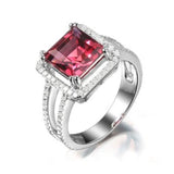 3.89ct Pink Tourmaline (VVS-Color), 0.51ct Diamond (VS/H), 14k White Gold Ring - 03RG38