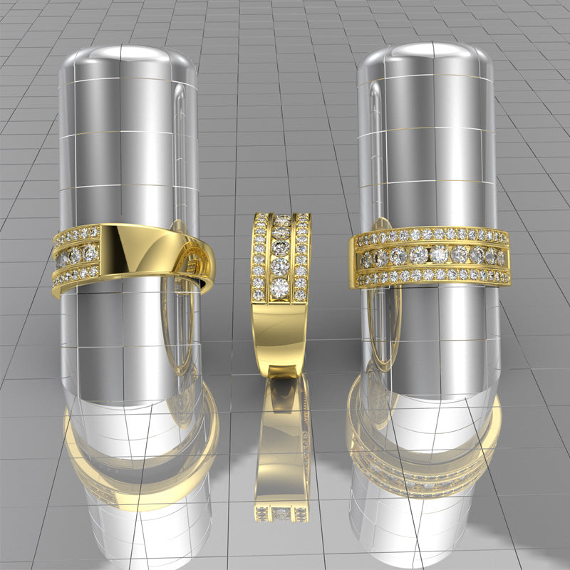 18k Gold Wedding Diamond Ring Band - 03RG42