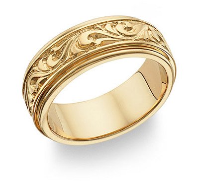 18K Gold Design Wedding Band - 03RG53