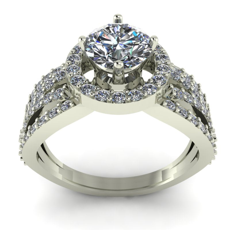 1.56ct Round Cut Diamond Gold Engagement Ring - 03US34